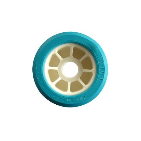 Galet Bi-matière Turquoise Ø 100mm - L : 50mm  Alésage: Ø 21mm﻿  - Vente accessoires remorques en ligne