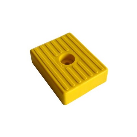 Patin PM 010 jaune Alésage : 1 x Ø 11  - Vente accessoires remorques en ligne