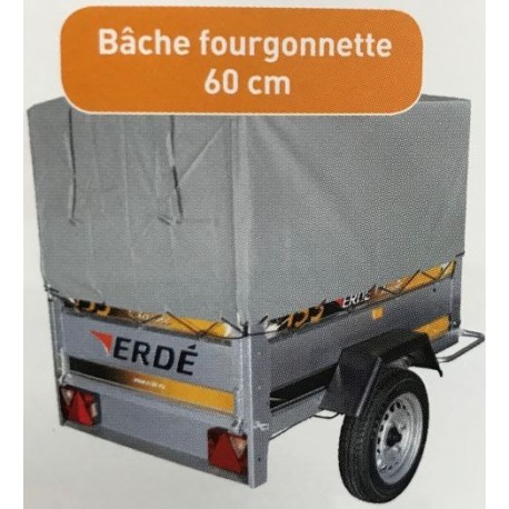 Bâche FOURGONNETTE ERDE 150 à 158 - 143/148 AVEC armature  - Vente accessoires remorques en ligne