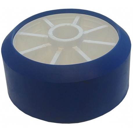 Galet Bleu SUN WAY 125x65 alésage 21mm  - Vente accessoires remorques en ligne