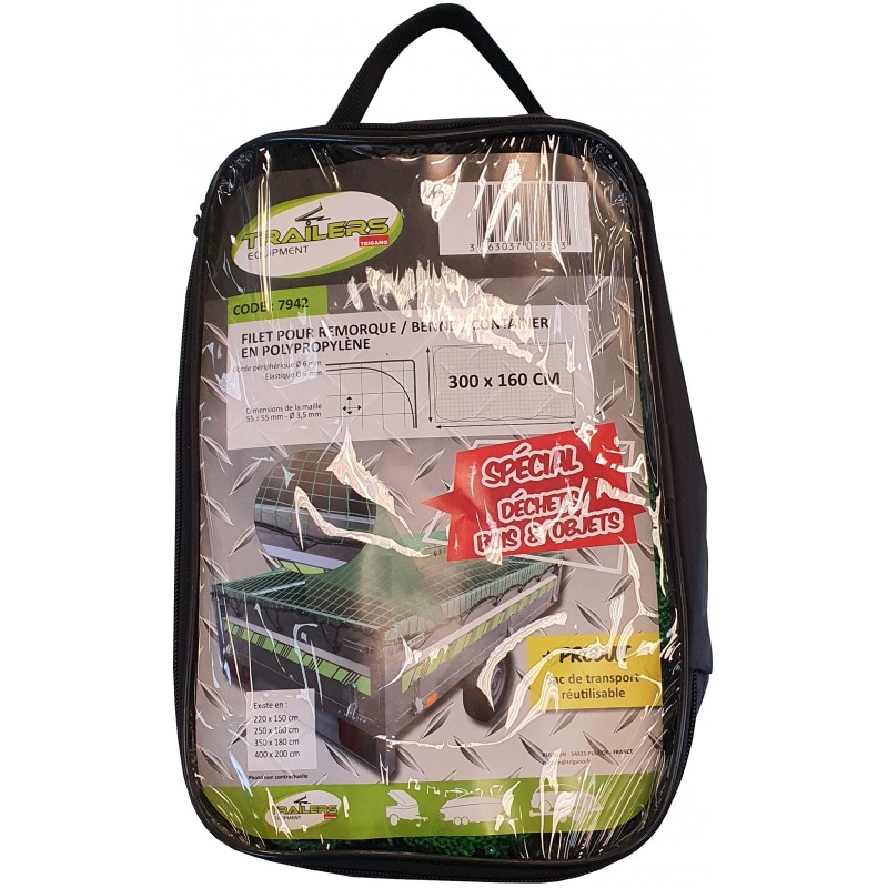 Filet De Remorque Filmer 38015 - Protection Charge, Élastique, Noir