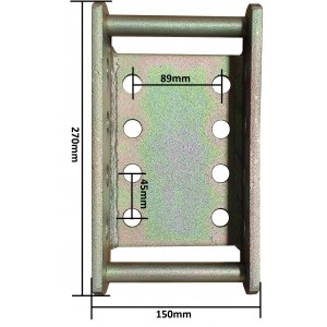 Platine de rehausse d'attelage réglable 4 trous