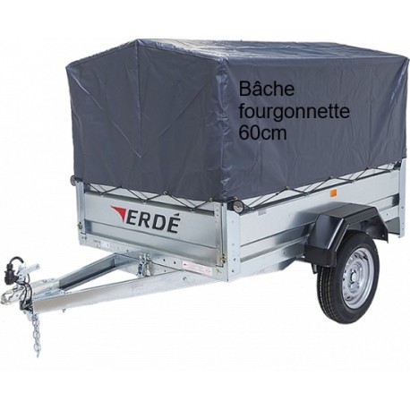 Bâche FOURGONNETTE ERDE 213 à 218 AVEC armature  - Vente accessoires remorques en ligne
