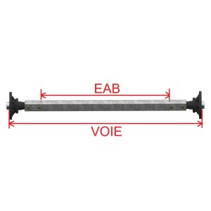 Essieu plus droit non freiné ALKO 1500 KG EAB 900