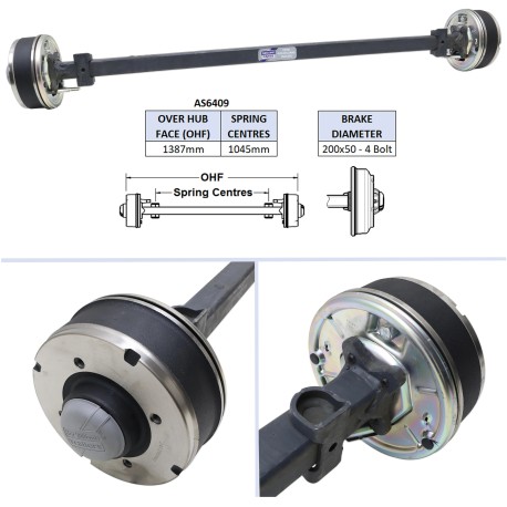 Essieu complet pour remorques IFOR WILLIAMS LT85G et TT2515  - Vente accessoires remorques en ligne
