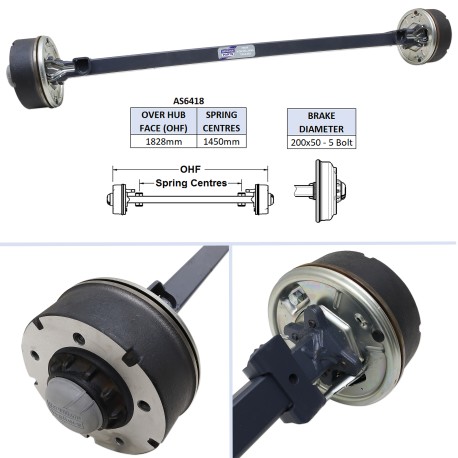 Essieu complet pour remorques IFOR WILLIAMS LM1*6, DP et CT166 triple essieux  - Vente accessoires remorques en ligne